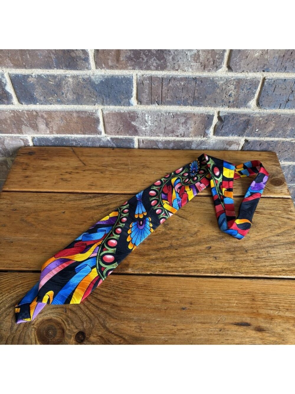 RUSH LIMBAUGH No Boundaries Mens 100% Silk Necktie USA Geometric Multi-Color